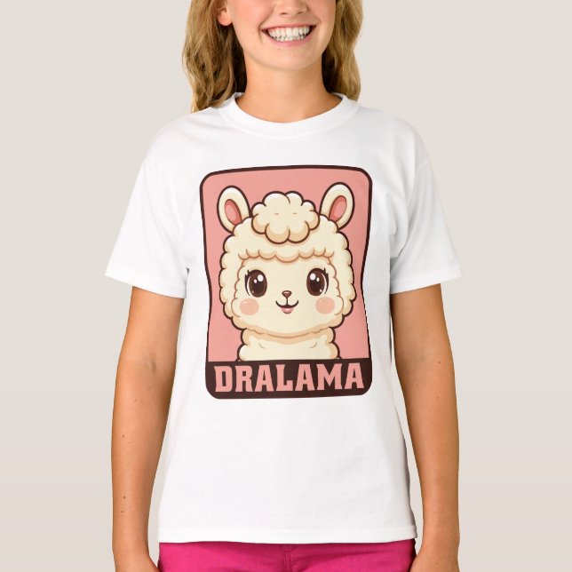 Ilustração de lhama fofa em camiseta (Frente)
