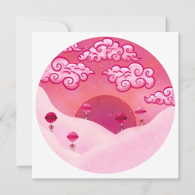 Ilustração de lipops e nuvens bonito (Frente)