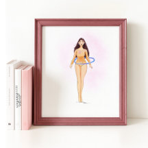 Ilustração de Moda Minimalista, Impressão de Arte