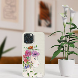 Ilustração de Mulher Com Flores