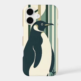 Ilustração de Pinguim Creme Verde Oliva Floresta