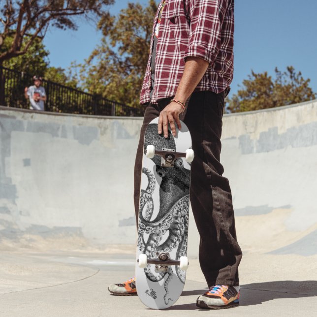 Ilustração de polvo skateboard (Ao ar livre 2)