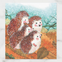 Ilustração de Quatro Jovens Hedgehogs