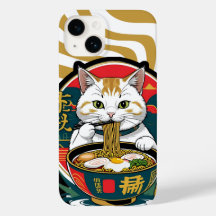 Ilustração de Ramen de Comida de Gato Sortudo