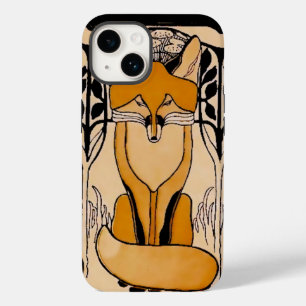 Ilustração de Raposas Art Nouveau Vida Selvagem