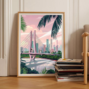 Ilustração de São Paulo Brasil Impressão São Paulo