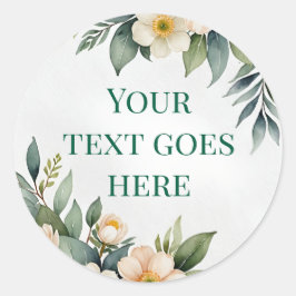 ilustração de texto de coroa floral adesivo aquare