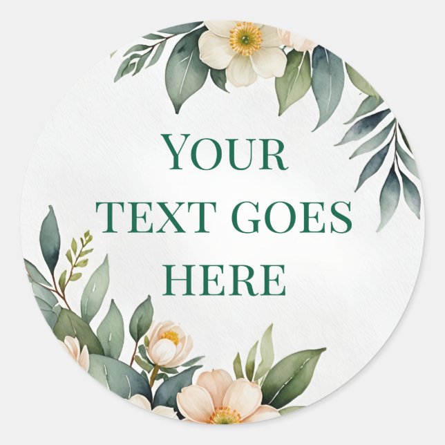 ilustração de texto de grinalda floral adesivo de  (Frente)