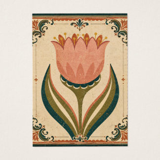 Ilustração de Tulipa Antiga em Estilo Folclórico V