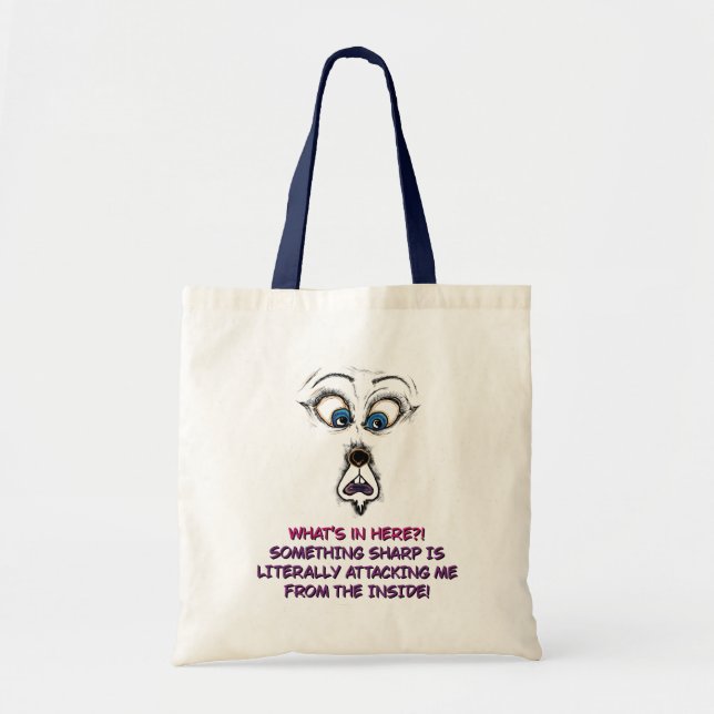 Ilustração Divertida de Bolsa Tote (Frente)