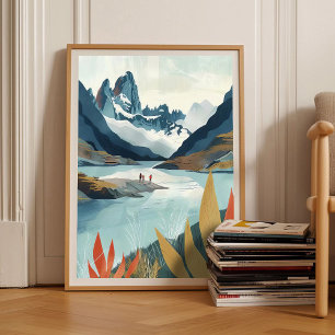 Ilustração do Chile de Patagônia Impressão Viagem