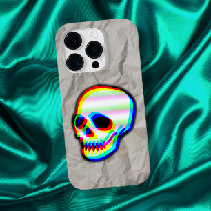 Ilustração do crânio de Neon em papel amassado