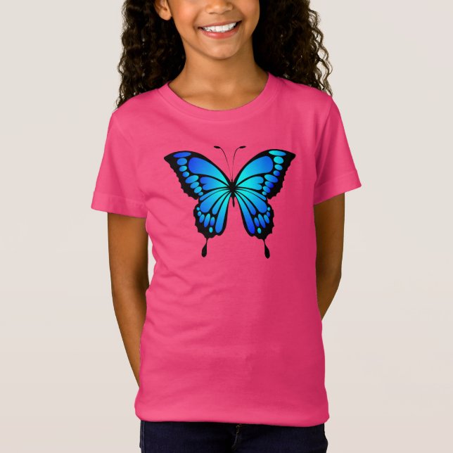 Ilustração do Inseto Azul-Borboleta-20284 T-Shirt (Frente)