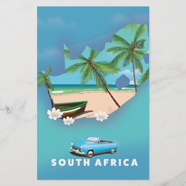 Ilustração do mapa da África do Sul, pôster de via (Frente)