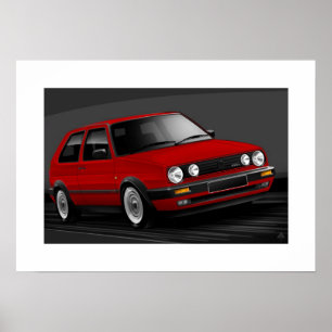 Ilustração do poster do golfe GTI mk2