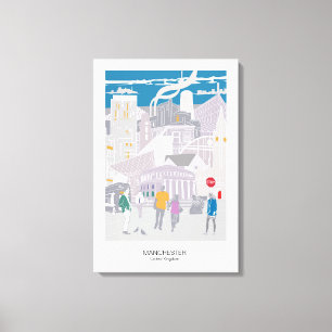 Ilustração do Skyline do Canvas Manchester