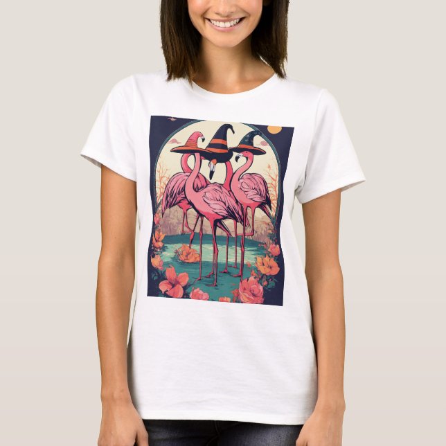 Ilustração Elegante Flamingo T-Shirt (Frente)