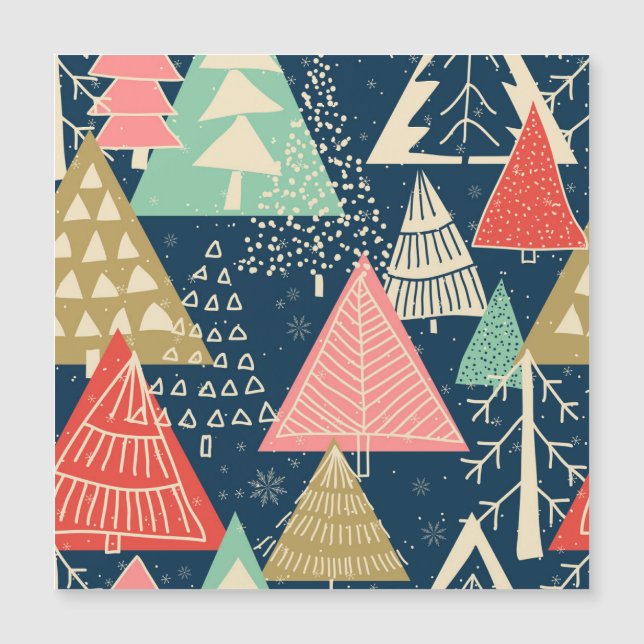 Ilustração Festiva Sem Costura de Árvores de Natal (Frente)