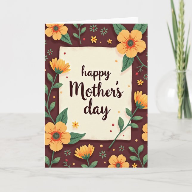Ilustração Floral Cartão de Mães (Frente)