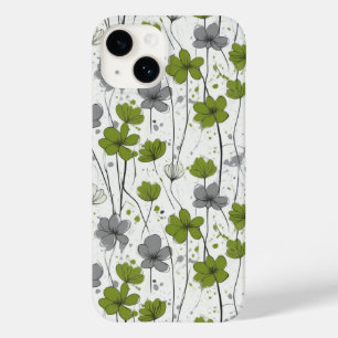 Ilustração floral, flores silvestres abstrato, mod