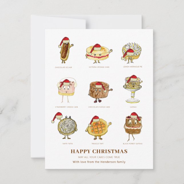 Ilustração fofa de Natal de assar bolo (Frente)