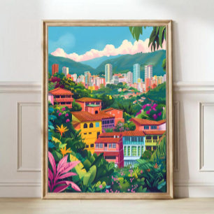 Ilustração Medellín Impressão Colômbia Medellín Vi