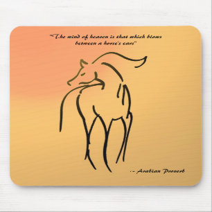 Ilustração Mousepad do cavalo - citações árab