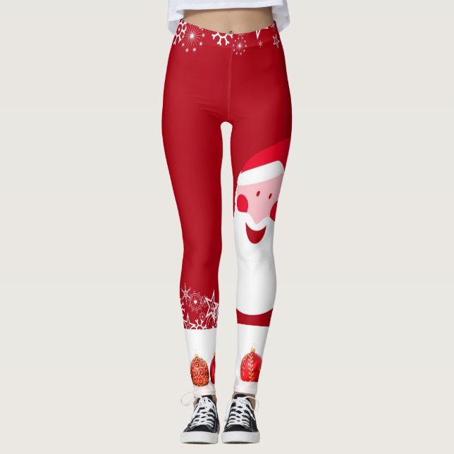 Ilustração Santa Claus Leggings Xmas Baubles (Frente)