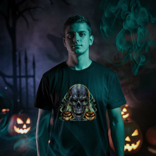 Ilustração T-Shirt do Skull Midnight Halloween