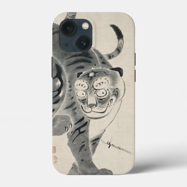 Ilustração Tiger de Ito Jakuchu (Verso)