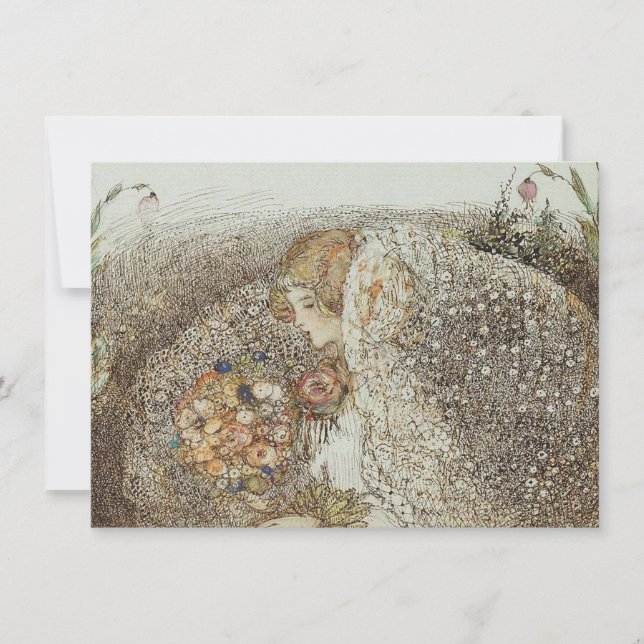 Ilustração Vintage Annie French "A Noiva"  (Frente)