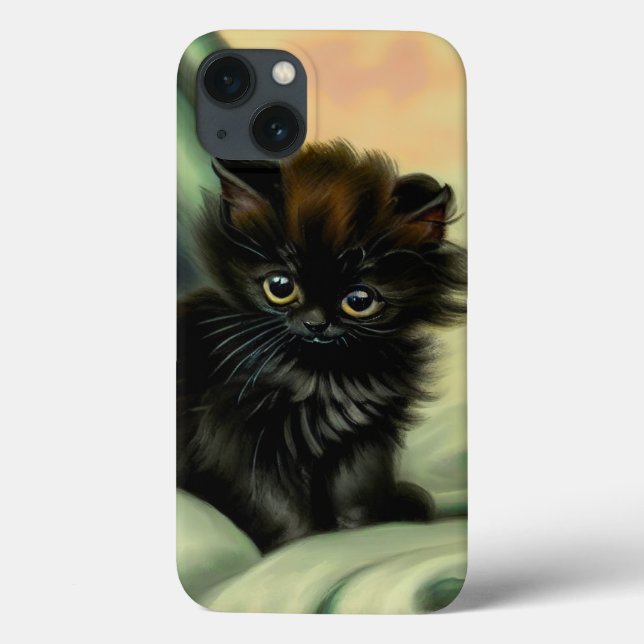 Ilustração Vintage Black Kitten (Verso)
