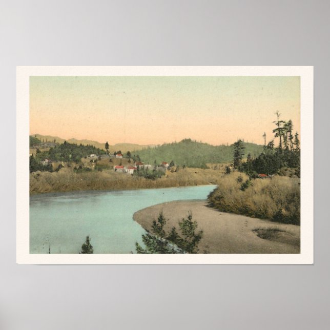 Ilustração Vintage de Guerneville, Ca Impressão (Frente)