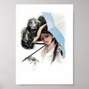 Ilustração Vintage de uma Poster de Mulher