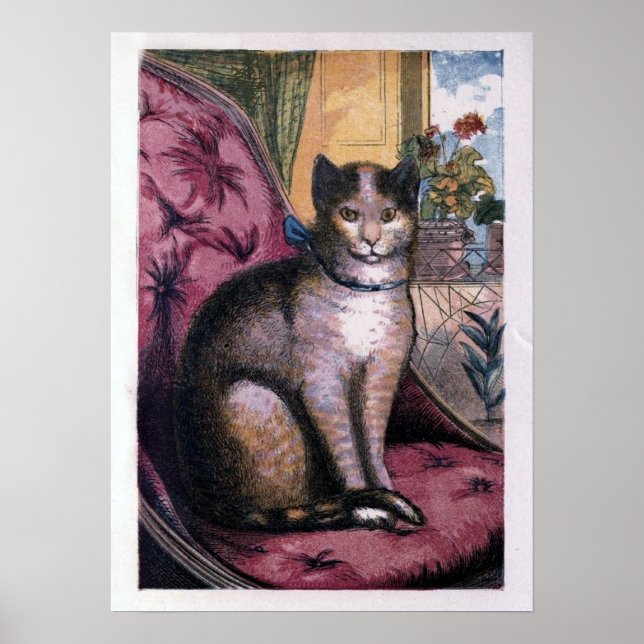 Ilustração Vintage "Nosso Impressão de Gato" (Frente)