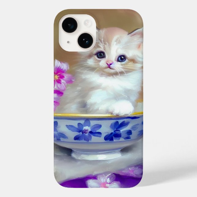 Ilustração Vintage White Kitten (Verso)