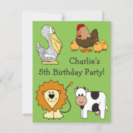 Ilustrações animais convites de crianças de texto 