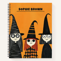 Ilustrações de Bruxas Bonitas com o Nome Halloween