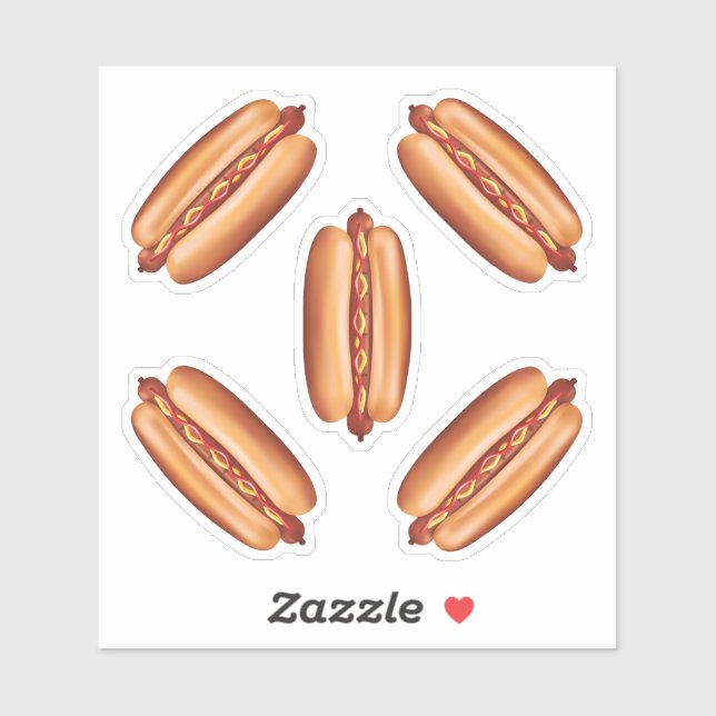 Ilustrações de Cachorro Quente Fast Food Adesivo (Folha)