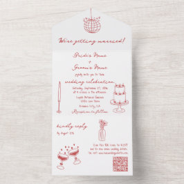 Ilustrações Desenhadas Mão Casamento Doodles Maroo