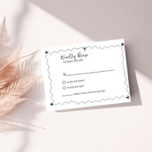 Ilustrações Scribble desenhadas à mão RSVP de Casa