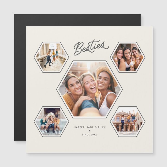 Ímã com Roteiro de Colagem Personalizada de 5 Foto (Frente/Verso)