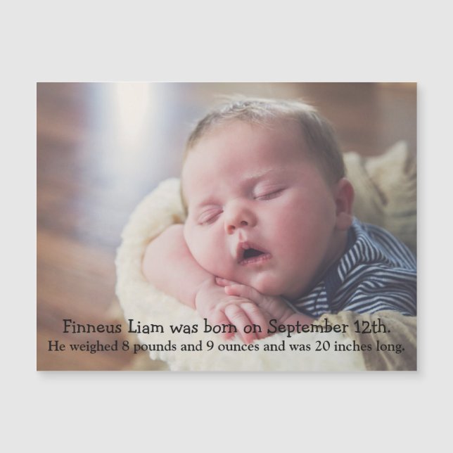 Ímã de anúncio de nascimento personalizado (Frente)