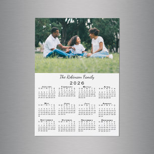 Ímã de Calendário 2026 Personalizável com sua Foto