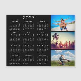 Ímã de Calendário 2027 Colagem de Fotos Personaliz