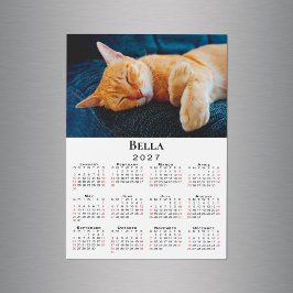 Ímã de Calendário 2027 com Nome e Foto Personaliza