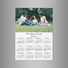 Ímã de Calendário 2027 Personalizável com sua Foto