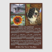 Ímã de calendário anual de madeira personalizado c