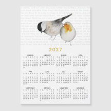 Ímã de Calendário Aquarela Pássaros 2027 Matheus 6