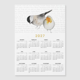 Ímã de Calendário Aquarela Pássaros 2027 Matheus 6